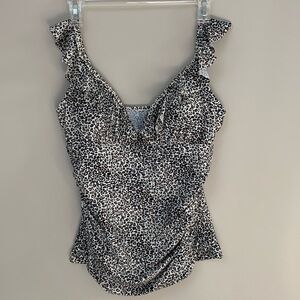 Hilor Animal Print Tankini Soft Cup Adjustable Straps Large